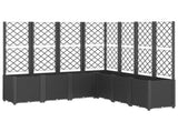 Garden Planter with Trellis Black 160x160x140 cm PP 367883