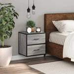ZNTS Wall-mounted Bedside Cabinet Grey Sonoma 40x31x39.5 cm 848730