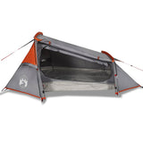 Camping Tent Tunnel 2-Person Grey and Orange Waterproof 94614