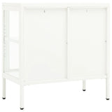 ZNTS Sideboard White 70x35x70 cm Steel and Glass 336065