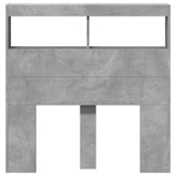Headboard Cabinet with LED Concrete Grey 100x17x102 cm 839185