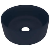 Luxury Wash Basin Round Matt Dark Blue 40x15 cm Ceramic 147012
