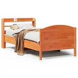 Bed Frame without Mattress Wax Brown 100x200 cm Solid Wood Pine 3306983