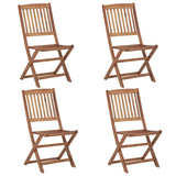 Outdoor Chair Set of 4 Natural Wood Solid Acacia Wood Standard 313604