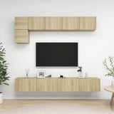 5 Piece TV Cabinet Set Sonoma Oak Engineered Wood 3079009