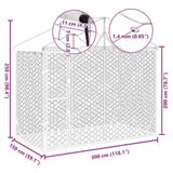 Outdoor Dog Kennel with Roof Silver 3x1.5x2.5 m Galvanised Steel 153680