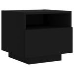 ZNTS Bedside Cabinet with LED Lights Black 40x39x37 cm 836800