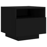 ZNTS Bedside Cabinet with LED Lights Black 40x39x37 cm 836800