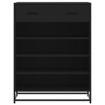 ZNTS Shoe Cabinet Black 75x38x97.5 cm Engineered Wood and Metal 3300875