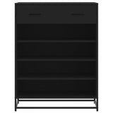 ZNTS Shoe Cabinet Black 75x38x97.5 cm Engineered Wood and Metal 3300875