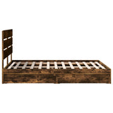 Storage Bed with Drawer Smoked Oak 160 x 200 cm Engineered Wood 3411886