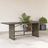 Garden Table Grey Poly Rattan Large Durable Garden Table 365306