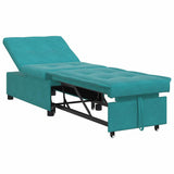 Sofa Bed Turquoise 194 x 67 x 82 cm Velvet 42008603
