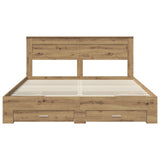 Bed Frame with Drawer Artisan Oak 180 x 200 cm Engineered Wood 3409965