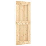 Sliding Door with Hardware Set 80x210 cm Solid Wood Pine 3332731