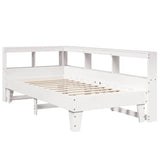 Bookcase Bed without Mattress White 90x190cm Solid Wood Pine 3324560