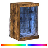 Sideboard with LED Lights Smoked Oak 41x37x67 cm 836725