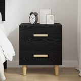 Bed Cabinet Black Oak 40 x 35 x 47.5cm Engineered Wood 880553