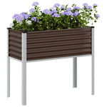 ZNTS Garden Planter Brown 100x41x90 cm Steel 4008971