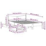 Bed Frame with Drawers 140x200 cm Solid Wood Pine 3301905