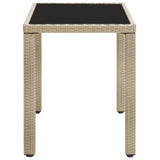 46449 Garden Table Beige 123x60x74 cm Poly Rattan