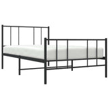 Metal Bed Frame without Mattress with Footboard Black 100x190cm 352492