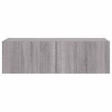 TV Wall Cabinet with LED Lights Grey Sonoma 100x35x31 cm 837300