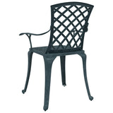 ZNTS Garden Chairs 2 pcs Green Cast Aluminium 4002802