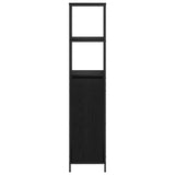 Bathroom Cabinet with Shelves Black Oak 36x35x165 cm 861907
