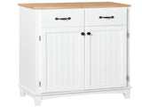 Modern Kitchen Cupboard, Wooden Storage Cabinet, Tableware Organizer with 2 Drawers for Living & T3398P547978