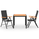 Dining Set Black and Brown PE Rattan, WPC, Aluminium Medium 3060076