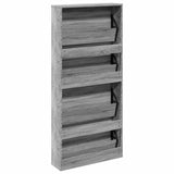 Shoe Cabinet with Mirror 4-Layer Grey Sonoma 63x17x134 cm 3228278