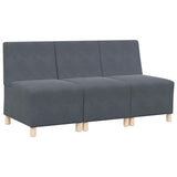 Modular Sofa Unit Armless 3 pcs Dark Grey 55 x 74 x 82 cm 3399804