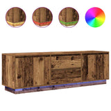 TV Cabinet with LED Lights Old Wood 160.5x41x50 cm 3328433