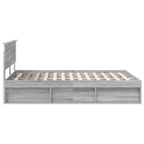 Bed Frame Grey Sonoma 140 x 190 cm Solid Pine Wood 3410605