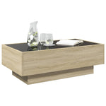 ZNTS Coffee Table with LED Sonoma Oak 90x50x30 cm Engineered Wood 847520