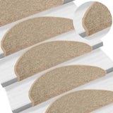 Stair Mats 15 pcs 65x21x4 cm Dark Beige Half Round Large 326902