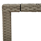 Garden Table with Glass Top Light Grey 150x90x75 cm Poly Rattan 368125