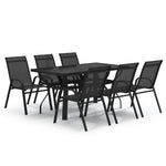 7 Piece Garden Dining Set Black 3095985