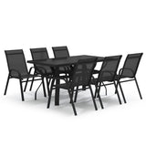 7 Piece Garden Dining Set Black 3095985