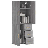 Highboard Grey Sonoma 69.5x34x180 cm Engineered Wood 3195897