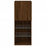 TV Cabinet with LED Lights Brown Oak 40.5x30x102 cm 837063