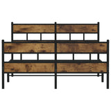 Metal Bed Frame without Mattress Smoked Oak 160x200 cm 3308465