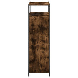 Shoe Cabinet Smoked Oak 75x34x112 Engineered Wood 840036