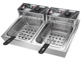 EH82 2500W 220-240V 12.7QT/12L Stainless Steel Double Cylinder Electric Fryer UK 08862124