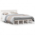 Bed Frame without Mattress White 140x190 cm Solid Wood Pine 3302316