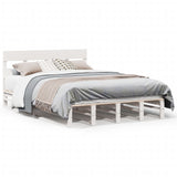 Bed Frame without Mattress White 140x190 cm Solid Wood Pine 3302316