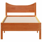 ZNTS Bed Frame Wax Brown 90x190 cm Single Solid Wood Pine 844756