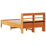 Bed Frame without Mattress Wax Brown 75x190 cm Small Single Solid Wood Pine 3306914