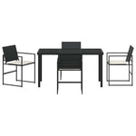 Garden Dining Set 5 pcs Black Poly rattan 3379330